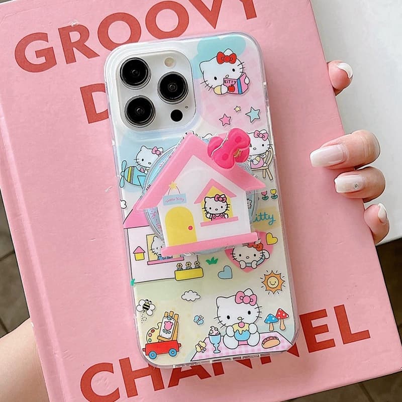 网红可爱Kitty猫磁吸支架适用苹果16promax手机壳iphone15新款314