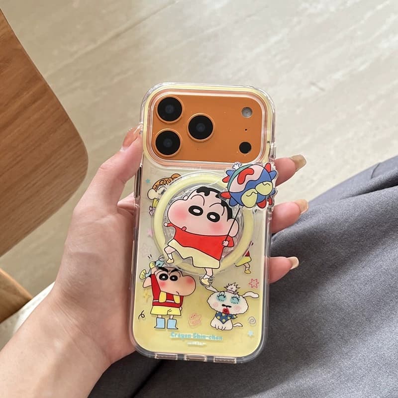 日系小新磁吸支架适用苹果16手机壳iPhone17promax新款15气囊套14